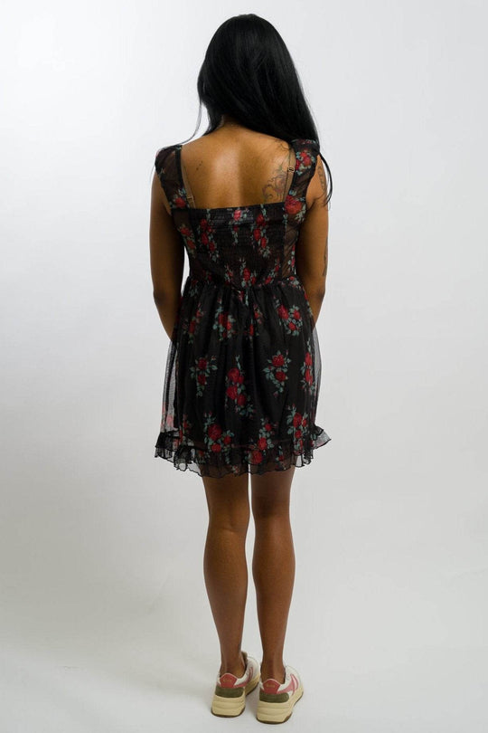 Daisy Street Mini Dress - Multi Rose Print - One Revolver Surfboards
