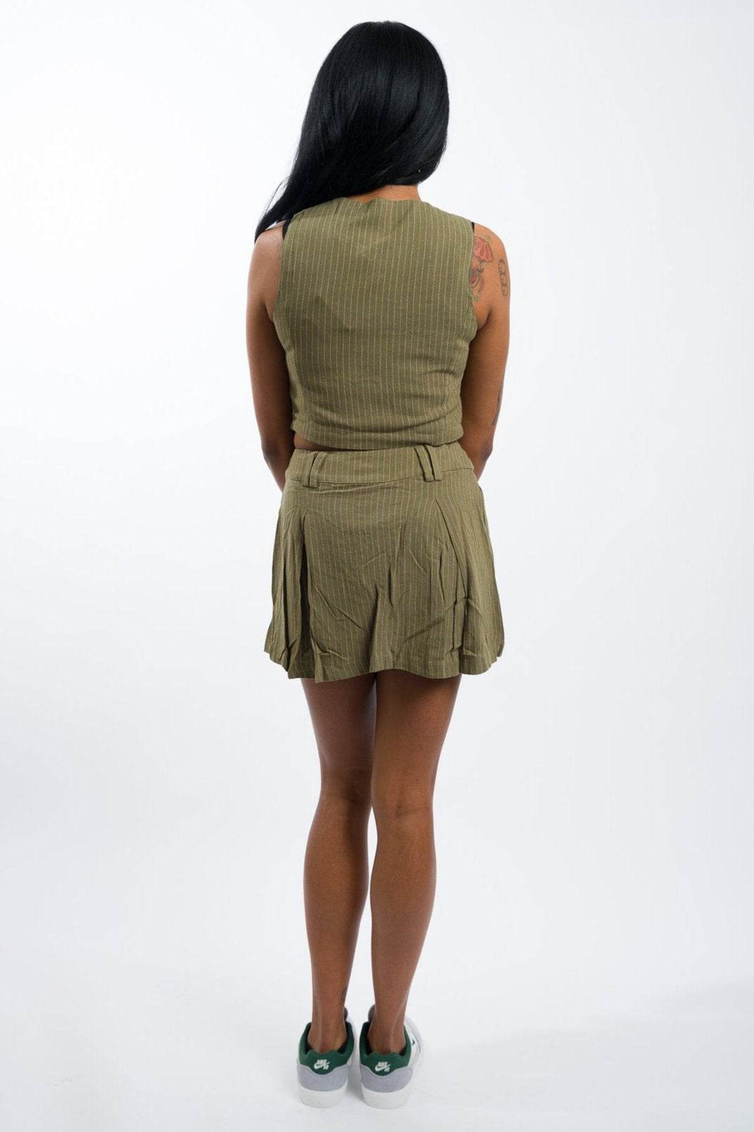 Nia Elizabeth Vest & Nico Skirt - Khaki (SOLD SEPARATELY!) - One Revolver Surfboards