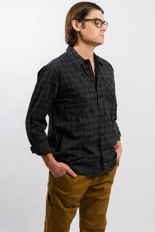Dickies Skateboarding Woven Plaid Poplin Long Sleeve Shirt - Black - One Revolver Surfboards
