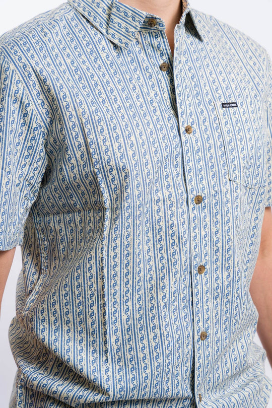 Volcom Scaler Stone Woven Short Sleeve Shirt - Dirty White - One Revolver Surfboards