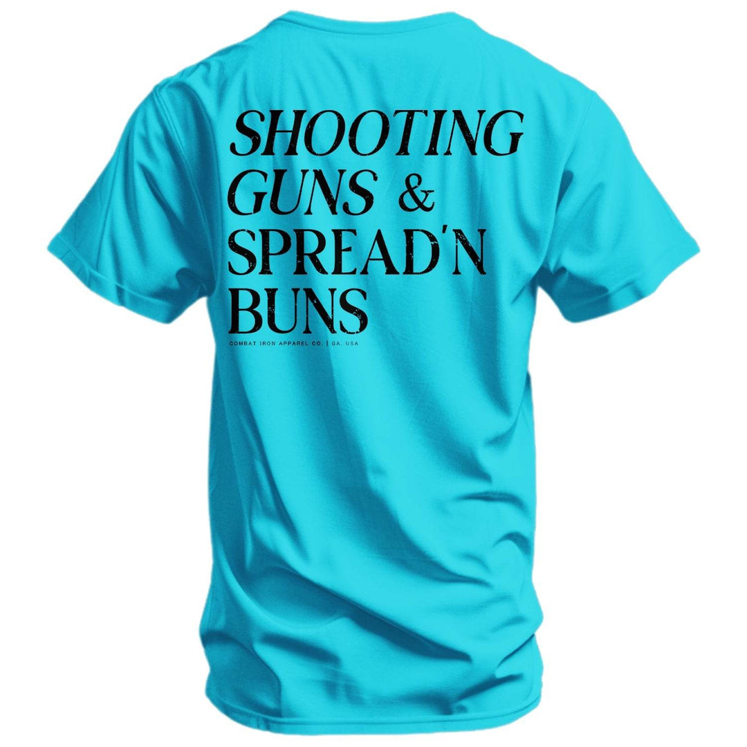 Shooting Guns & Spread'n Buns Men's T-Shirt - One Revolver Surfboards