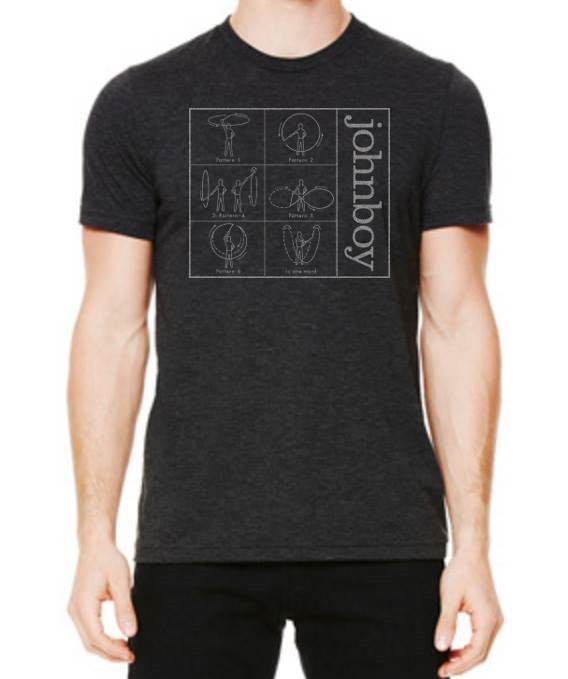 johnboy Charcoal-Black T-Shirt with Trance Syndicate back logo - One Revolver Surfboards