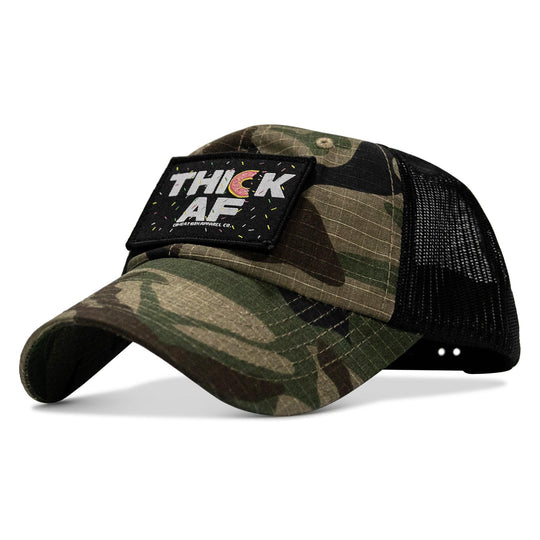 One Revolver Surfboards - THICK AF Donut Edition Patch. Tactical Ripstop Mesh Snapback Hat HEADWEAR