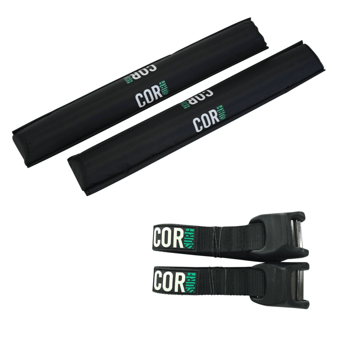 Aero Roof Rack Pad with 10' Scratch-Resistant Tie Downs(Wide Aero Bars) - One Revolver Surfboards