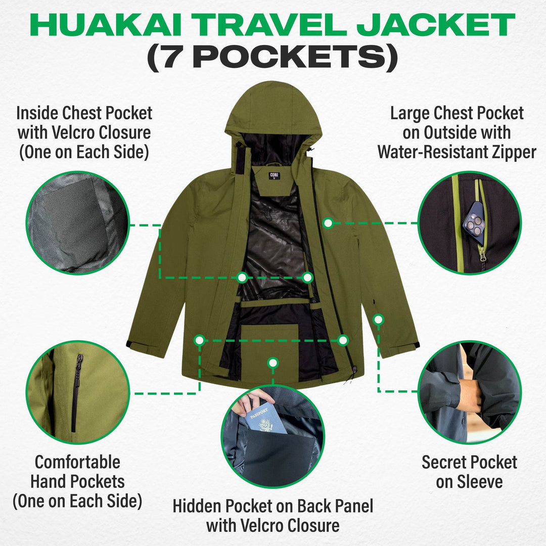 The Huakai Travel Rain Jacket - Unisex - Apparel & Accessories - One Revolver Surfboards