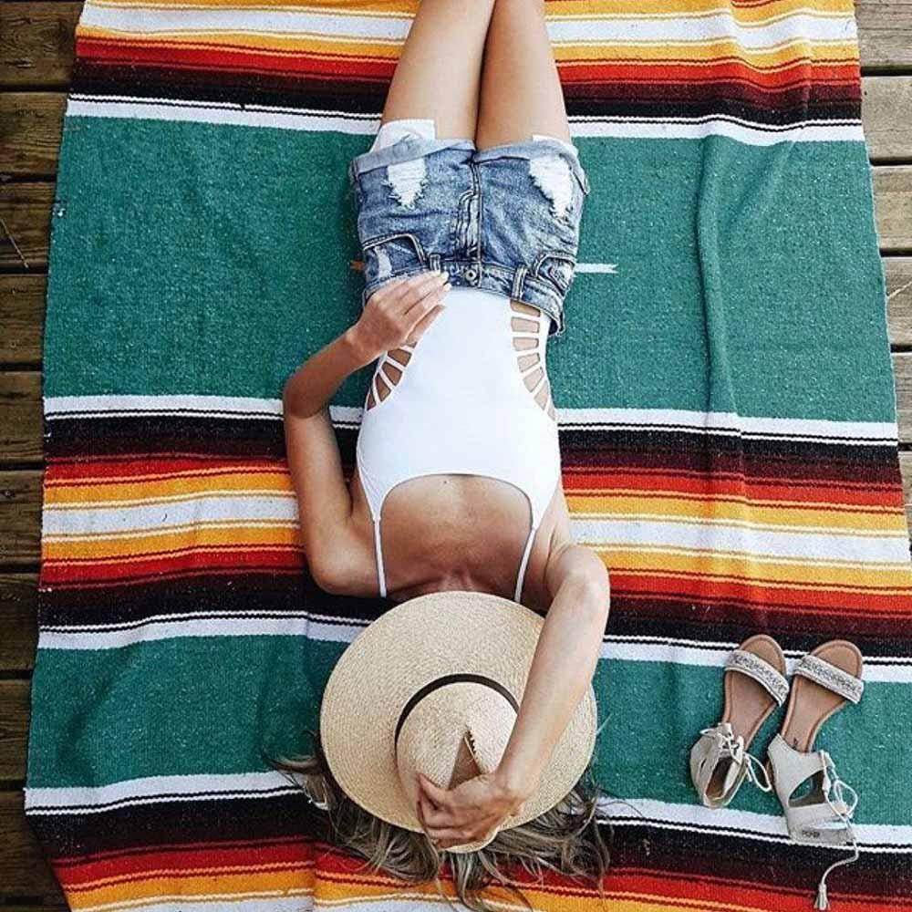 Turquoise Sunset Baja Diamond Yoga Blanket - One Revolver Surfboards