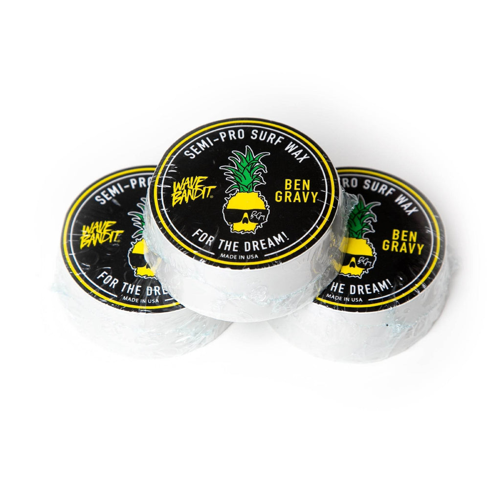 Wave Bandit x Ben Gravy Semi-Pro Surf Wax - Three (3) Pack - One Revolver Surfboards
