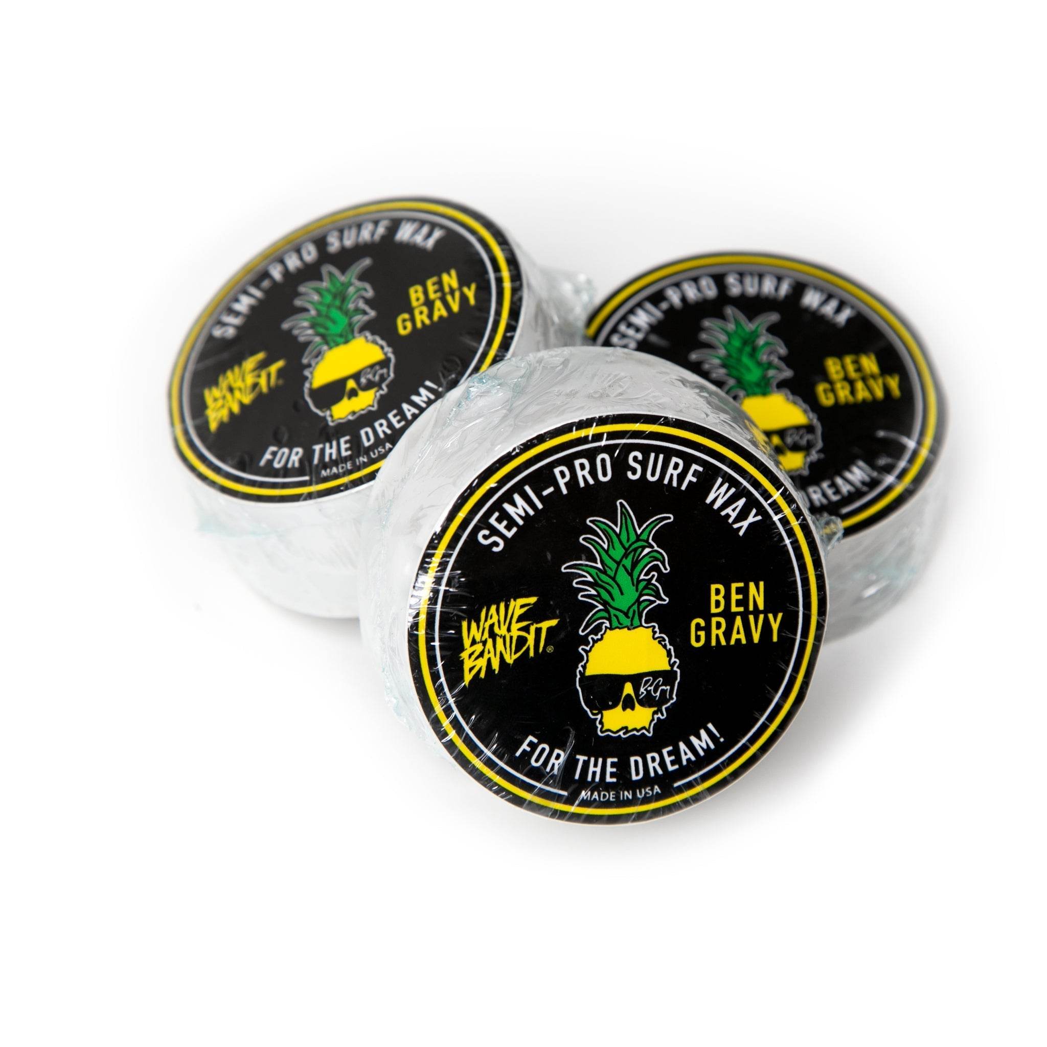 Wave Bandit x Ben Gravy Semi-Pro Surf Wax - Three (3) Pack - One Revolver Surfboards