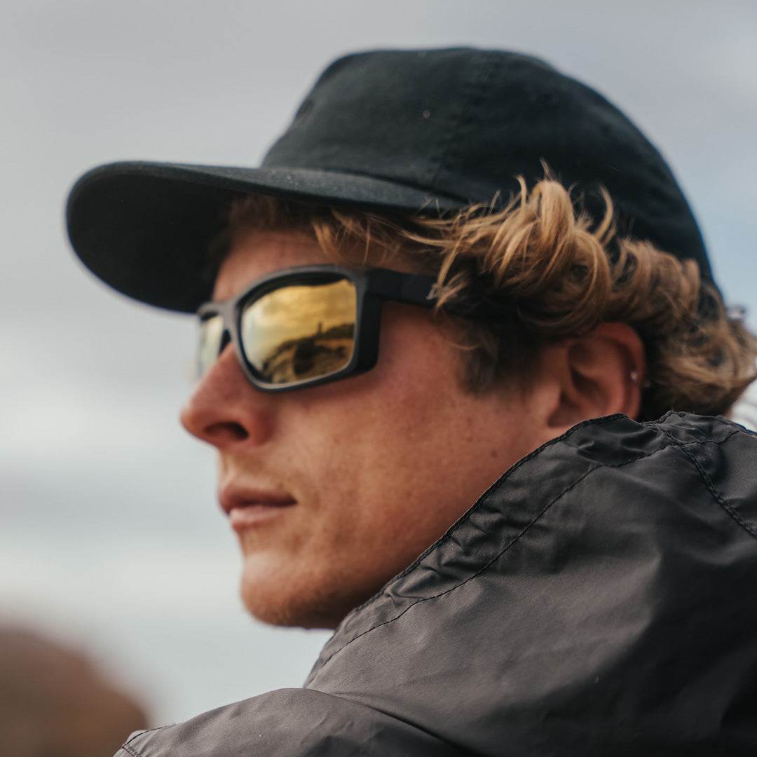 Breach - Matte Black - 24K Gold Polarized ANSI Z87+ - One Revolver Surfboards