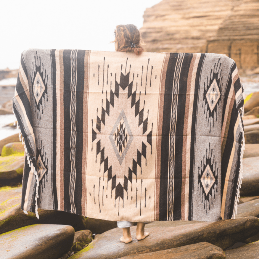 Brown Wool Mexican Blanket - One Revolver Surfboards