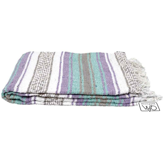 Seafoam Green & Pastel Purple Mexican Falsa Blanket - One Revolver Surfboards