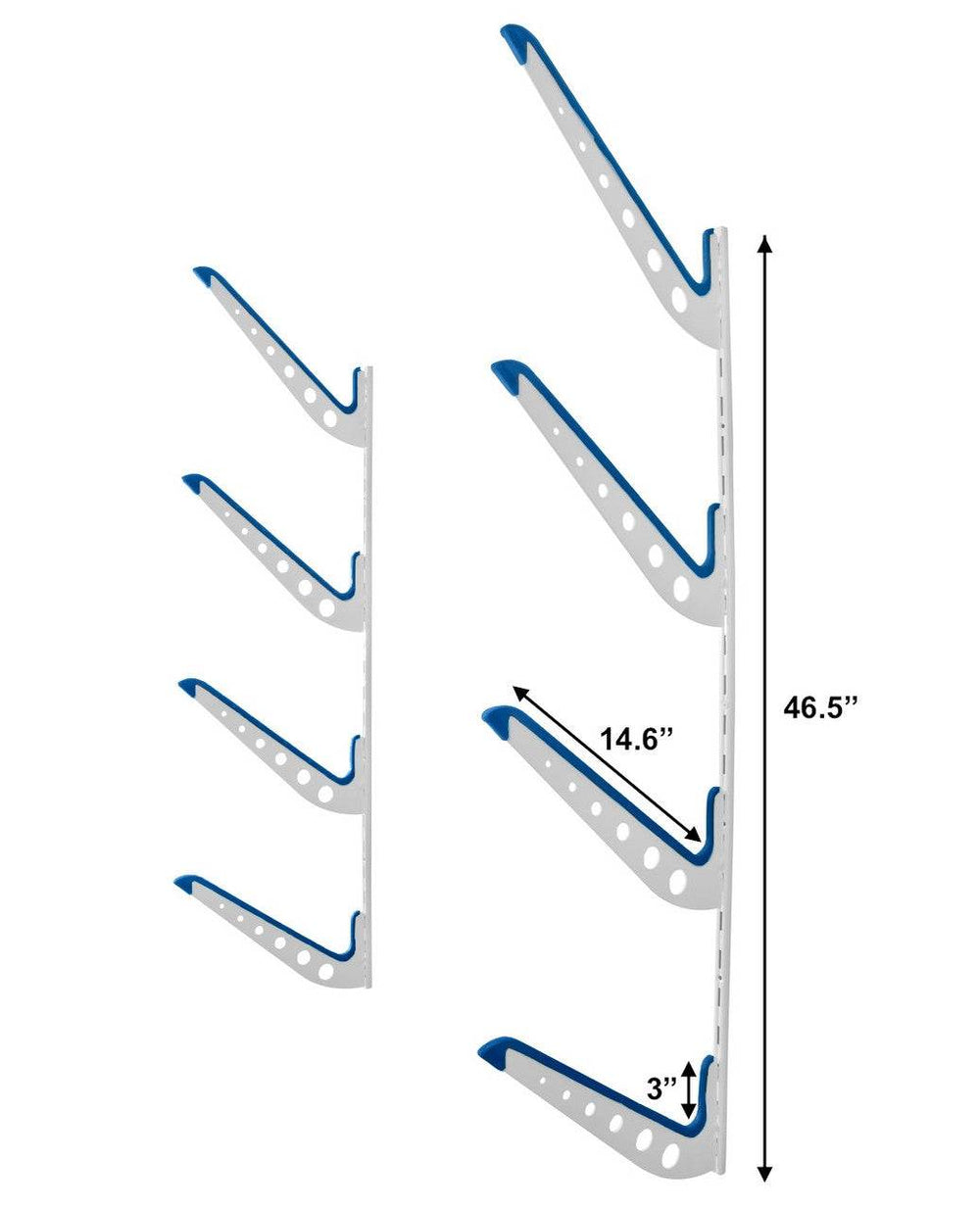 Outerbanks Surfboard Storage | Adjustable XSR | 4 Level | White - Wall Mounted - One Revolver Surfboards