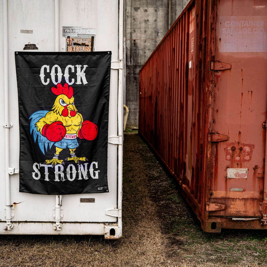 Cock Strong Boxing Chicken 3' X 5' Flag - One Revolver Surfboards