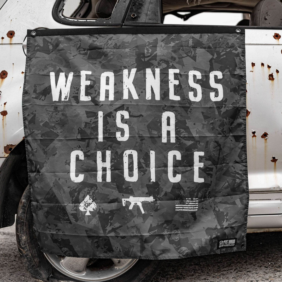 Weakness Is A Choice 3'x3' Camo Flag - FLAG | BANNER - One Revolver Surfboards