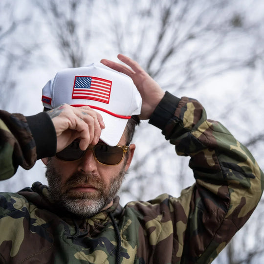 One Revolver Surfboards - American Flag Patch Weekender Performance Snapback Hat WEEKENDER MESH SNAPBACK