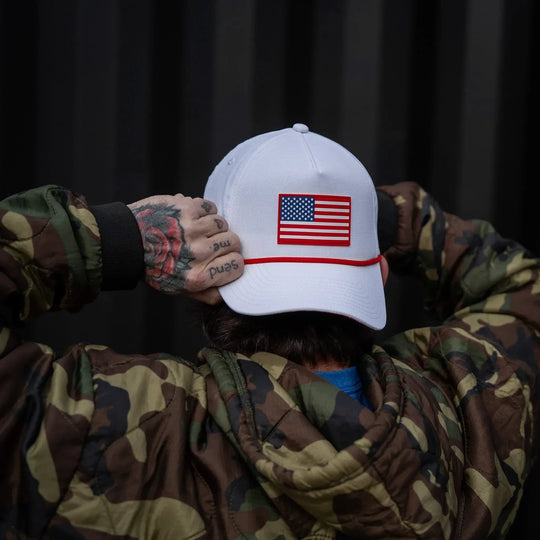 One Revolver Surfboards - American Flag Patch Weekender Performance Snapback Hat WEEKENDER MESH SNAPBACK