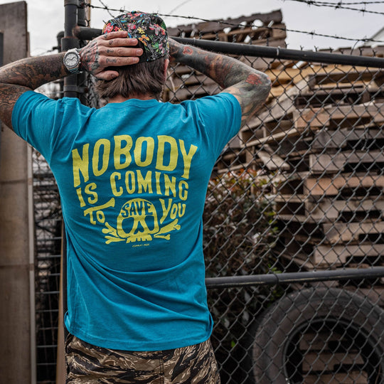 Nobody Is Coming To Save You Skull Men's T-Shirt