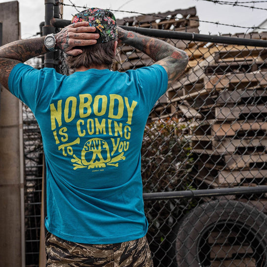 Nobody Is Coming To Save You Skull Men's T-Shirt - One Revolver Surfboards