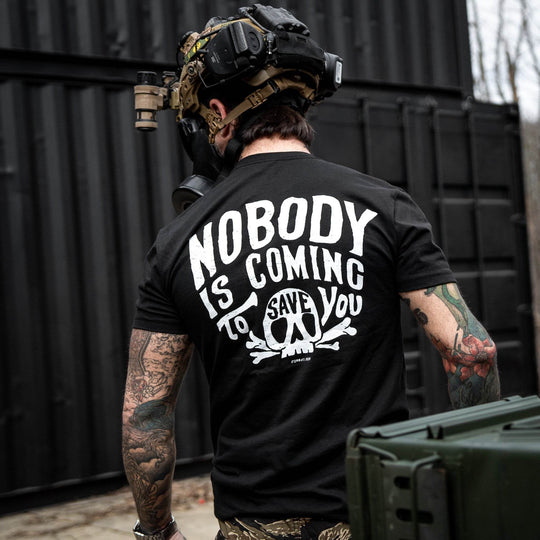 Nobody Is Coming To Save You Skull Men's T-Shirt - One Revolver Surfboards