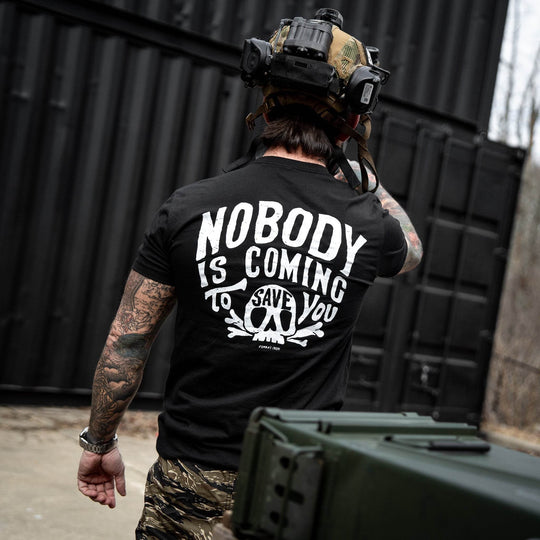 Nobody Is Coming To Save You Skull Men's T-Shirt - One Revolver Surfboards