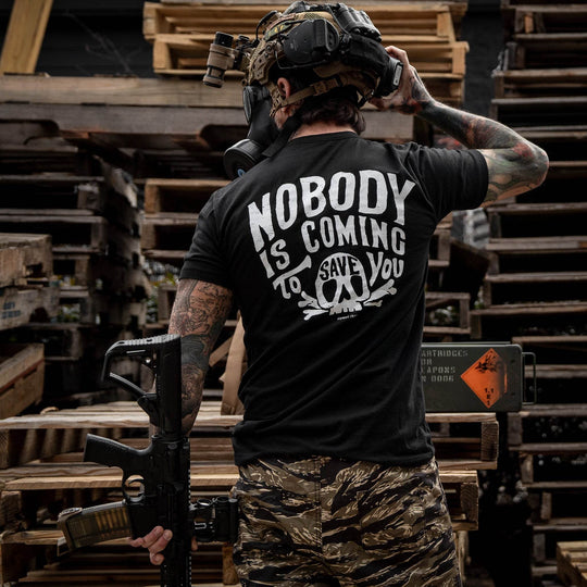 Nobody Is Coming To Save You Skull Men's T-Shirt - One Revolver Surfboards