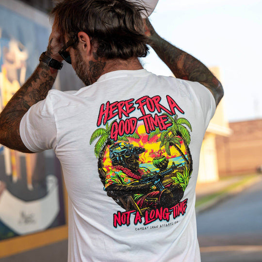 Here For A Good Time. Not A Long Time. Retro Summer Edition Men's T-Shirt - One Revolver Surfboards