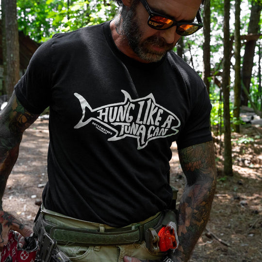Hung Like A Tuna Can Men's T-Shirt - GRAPHIC T-SHIRT - One Revolver Surfboards