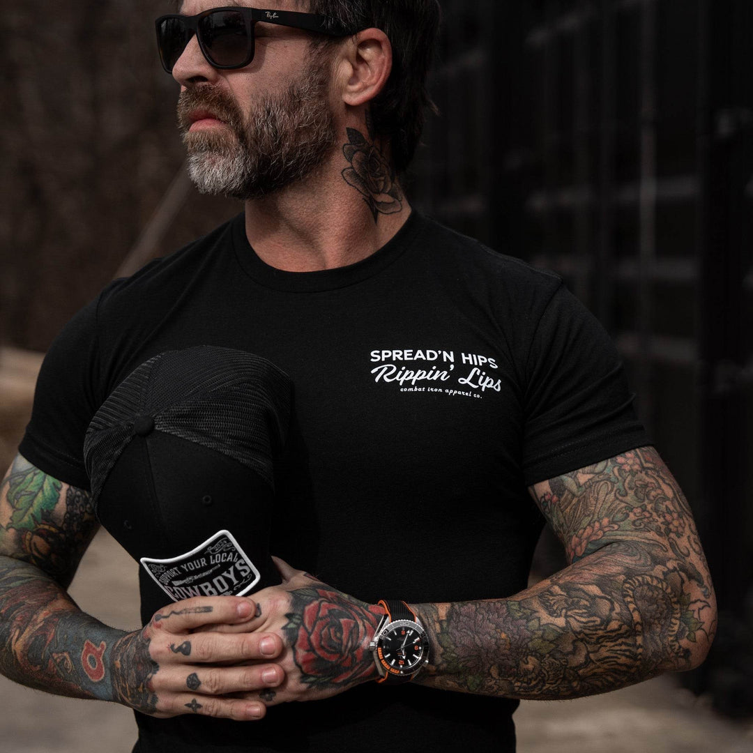 Spread'n Hips, Rippin' Lips Fishing Club Men's T-Shirt - One Revolver Surfboards