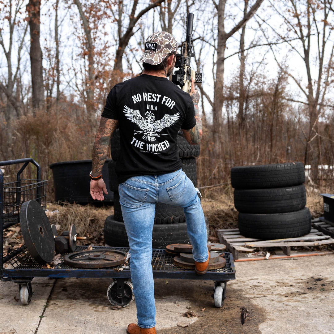 No Rest For The Wicked Men's T-Shirt - One Revolver Surfboards
