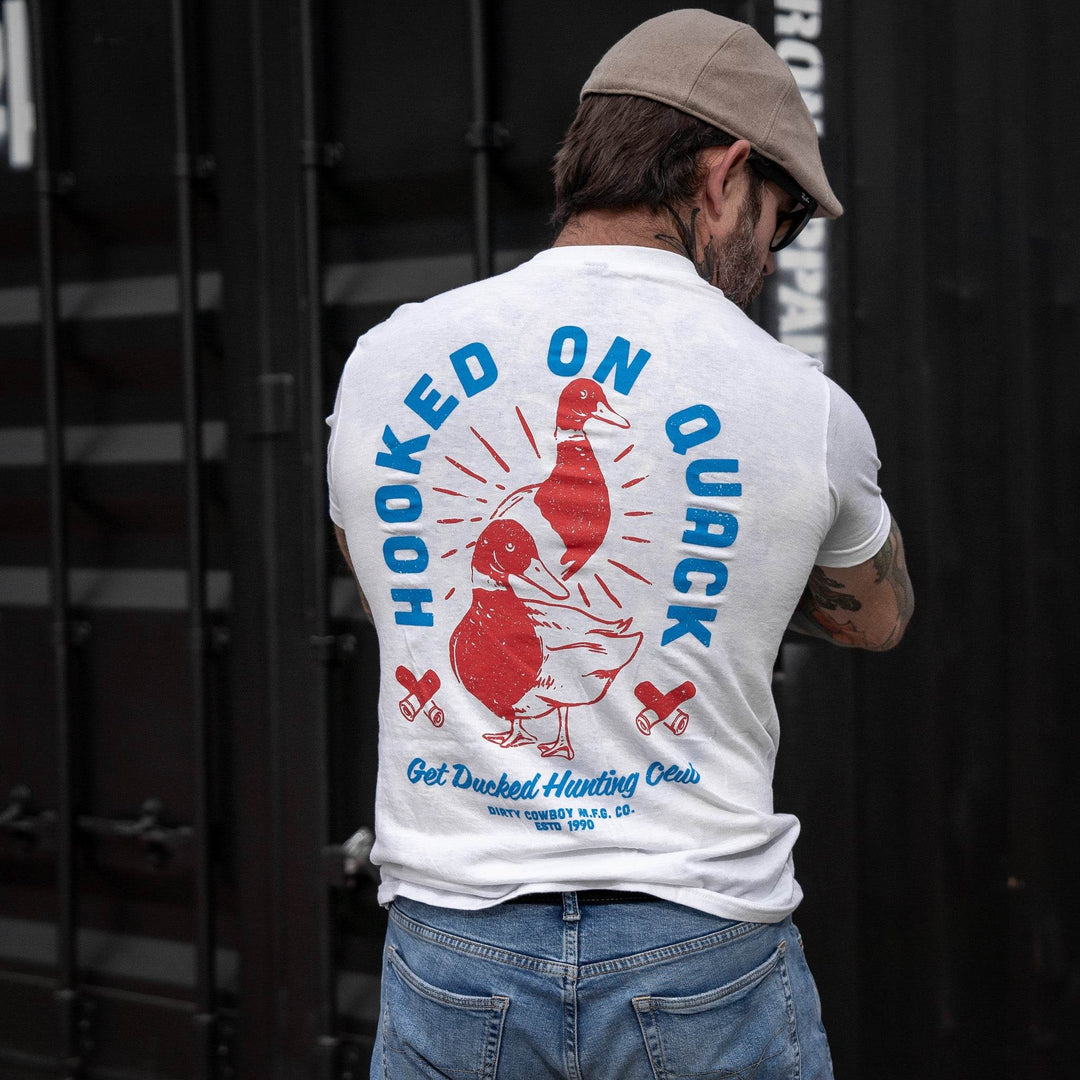 Hooked On Quack Hunter ' Get Ducked' Men's T-Shirt - One Revolver Surfboards