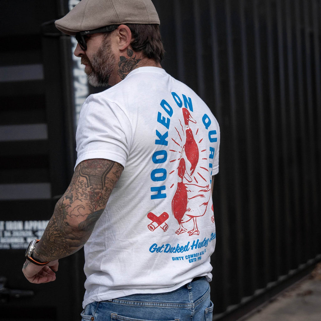 Hooked On Quack Hunter ' Get Ducked' Men's T-Shirt - One Revolver Surfboards