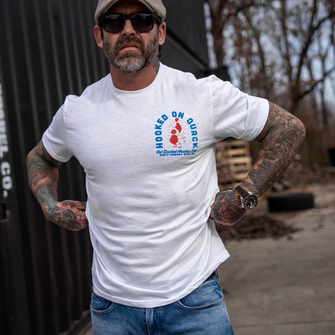 Hooked On Quack Hunter ' Get Ducked' Men's T-Shirt - One Revolver Surfboards