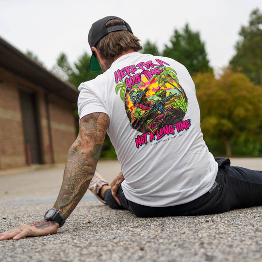 Here For A Good Time. Not A Long Time. Retro Summer Edition Men's T-Shirt - One Revolver Surfboards