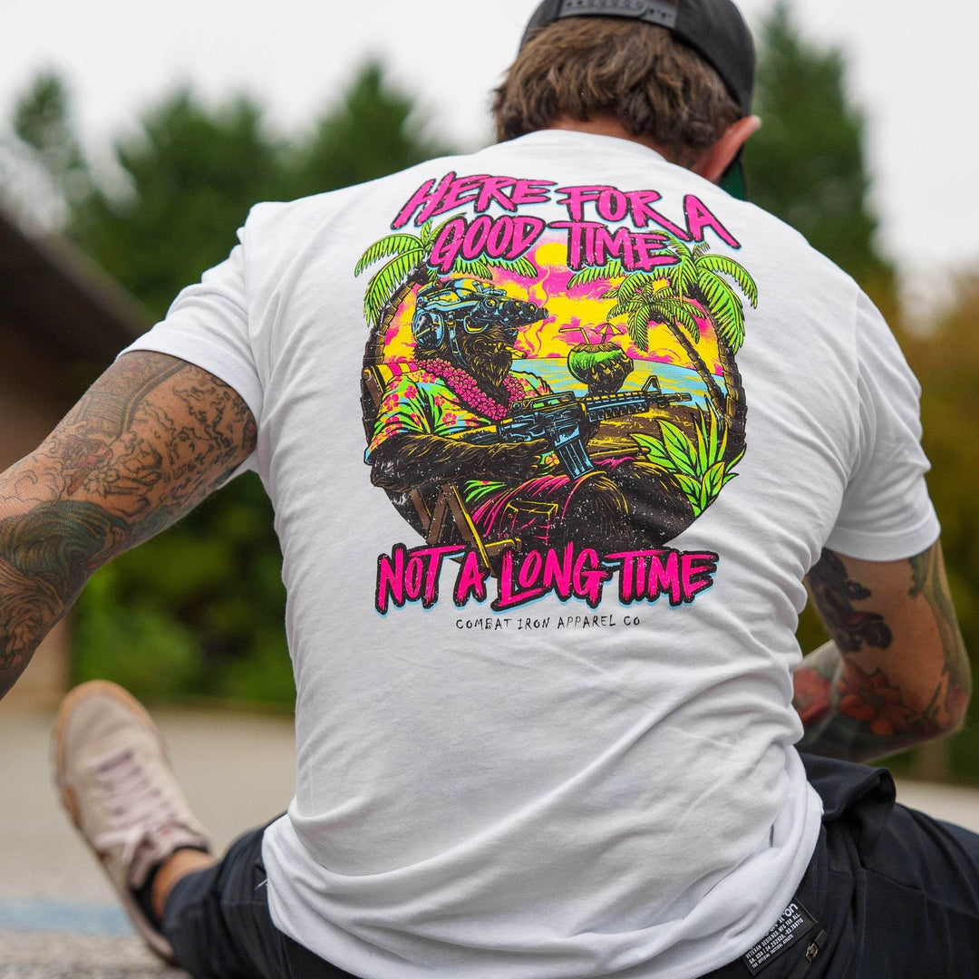 Here For A Good Time. Not A Long Time. Retro Summer Edition Men's T-Shirt - One Revolver Surfboards