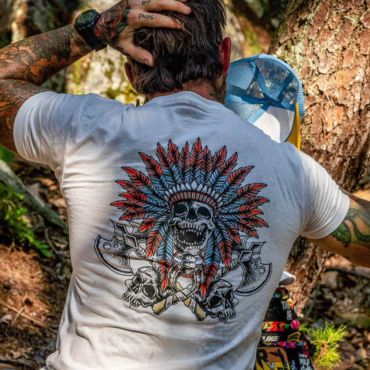 Warrior Spirit Indian Head Men's T-Shirt - One Revolver Surfboards