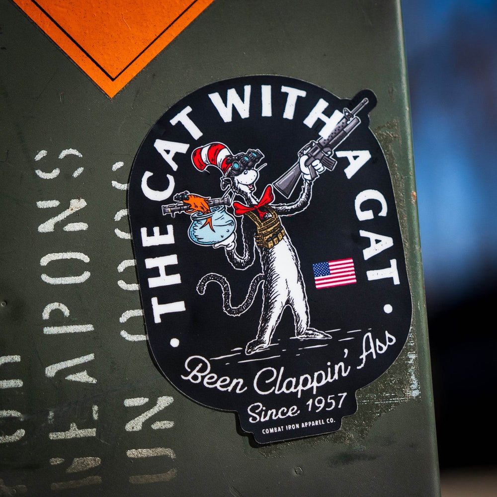 The Cat With A Gat Remix Decal Sticker - DECAL - One Revolver Surfboards