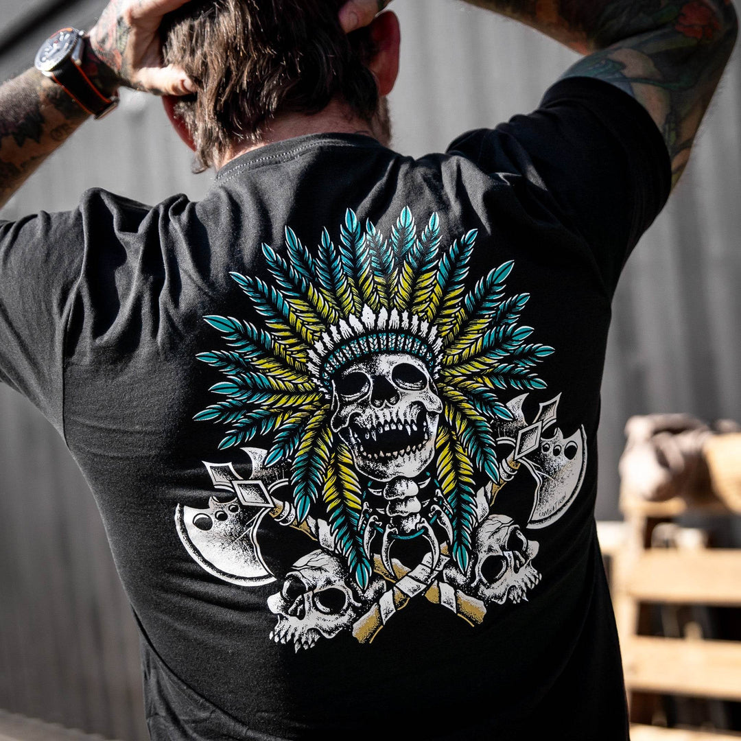 Warrior Spirit Indian Head Men's T-Shirt - GRAPHIC T-SHIRT - One Revolver Surfboards