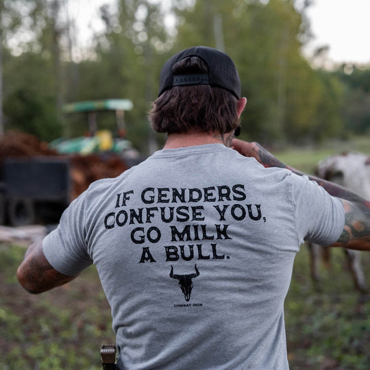 If Genders Confuse You, Go Milk a Bull Men's T-Shirt - One Revolver Surfboards