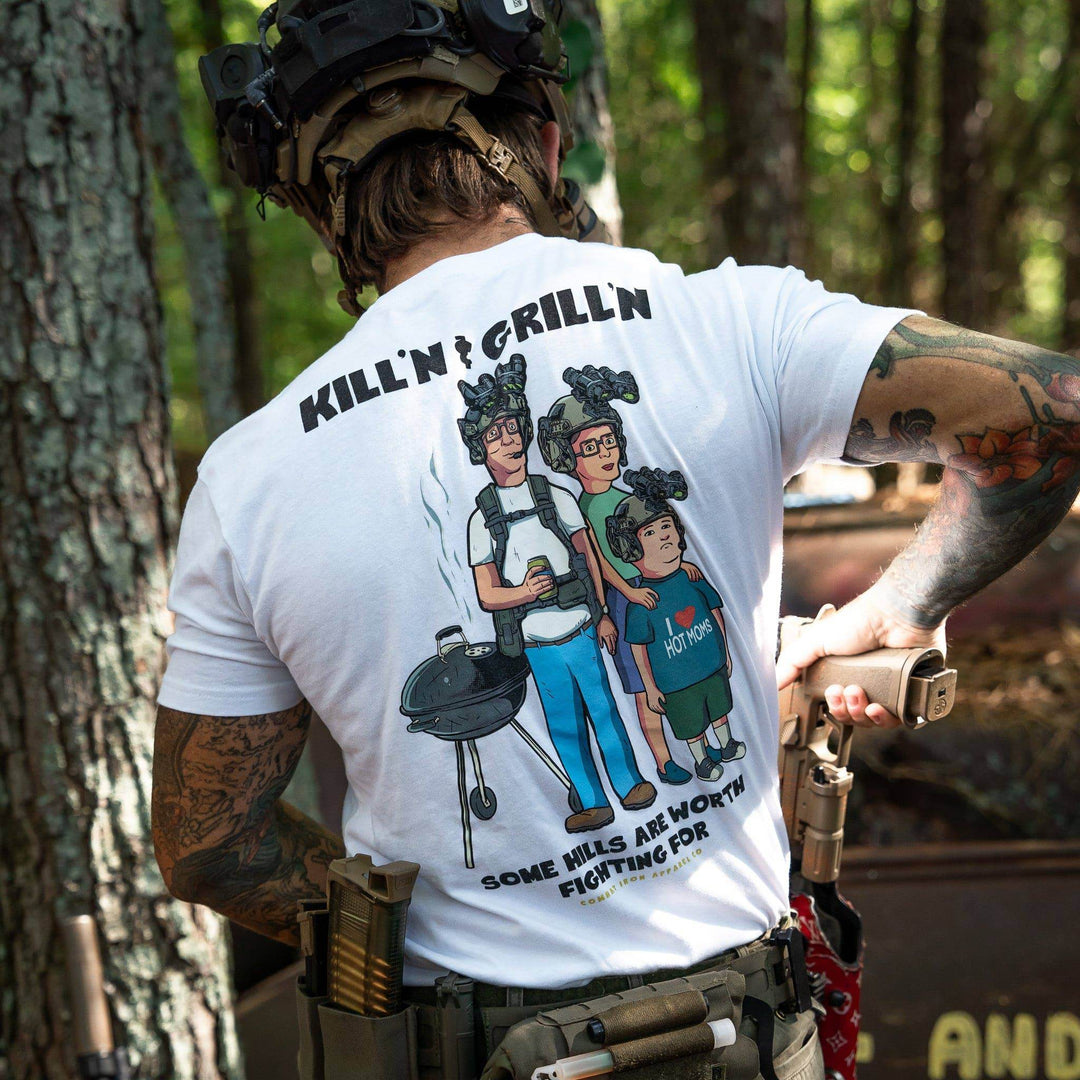 Kill'n & Grill'n | Some Hills Are Worth Fighting For Men's T-Shirt - One Revolver Surfboards