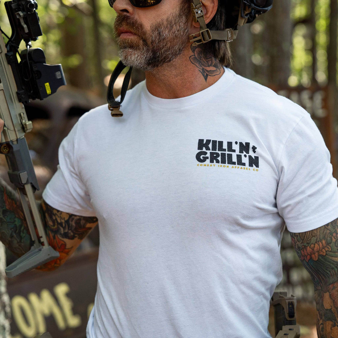 Kill'n & Grill'n | Some Hills Are Worth Fighting For Men's T-Shirt - One Revolver Surfboards