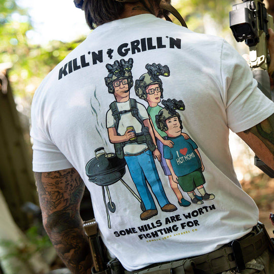 Kill'n & Grill'n | Some Hills Are Worth Fighting For Men's T-Shirt - One Revolver Surfboards