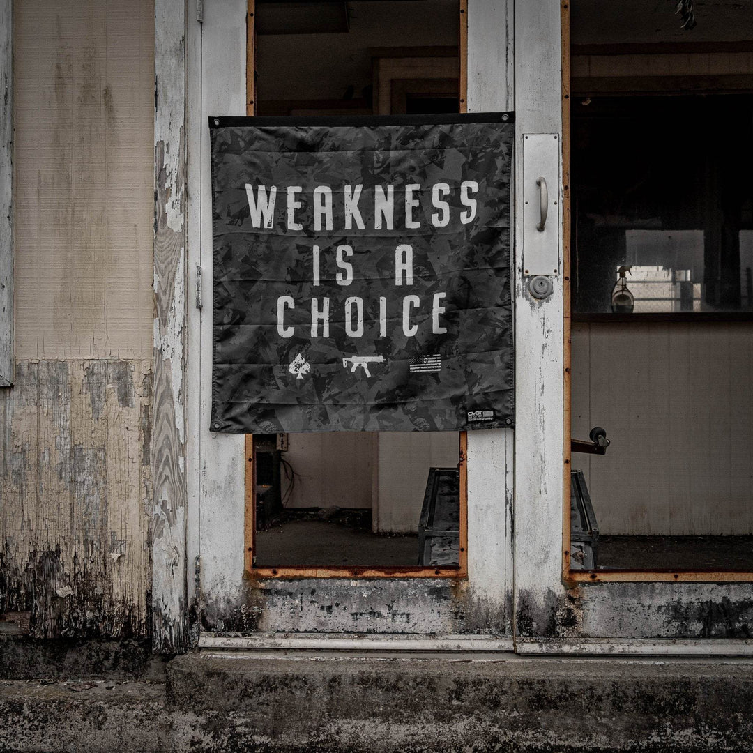 Weakness Is A Choice 3'x3' Camo Flag - FLAG | BANNER - One Revolver Surfboards