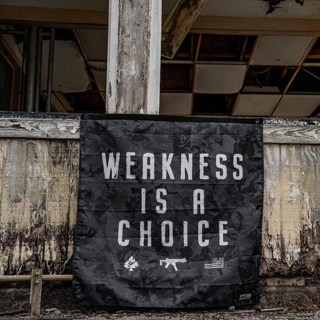 Weakness Is A Choice 3'x3' Camo Flag - FLAG | BANNER - One Revolver Surfboards