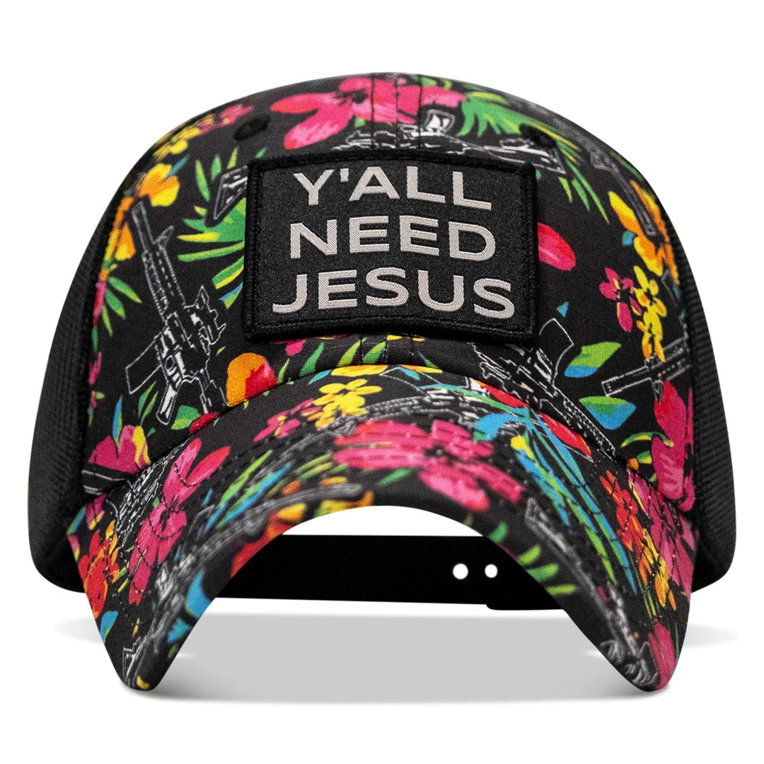 One Revolver Surfboards - Y'all Need Jesus Patch Tactical Ripstop Mesh Snapback Hat HEADWEAR