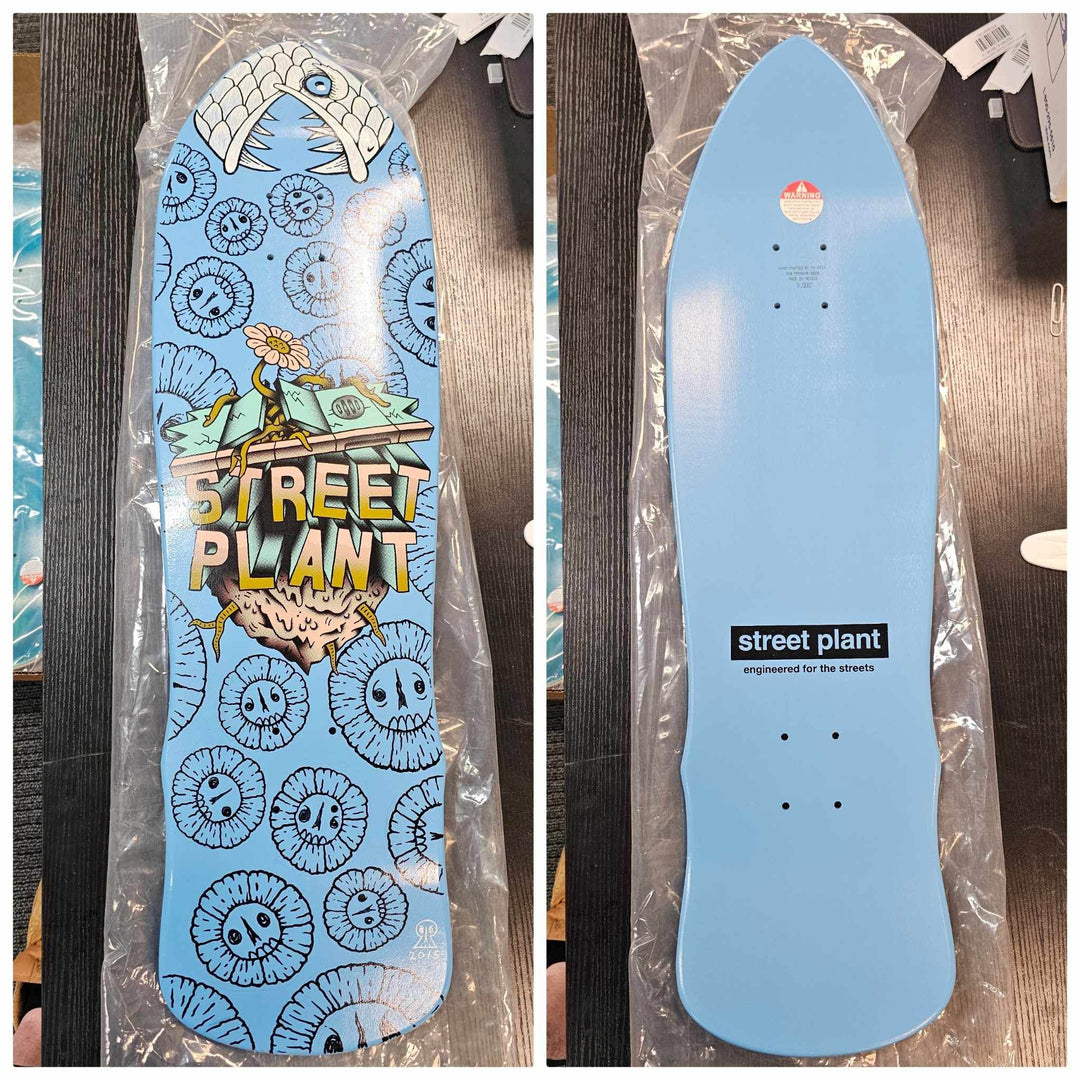 STREET PLANT VALLELY STREET AXE HAND PAINTED BY CRAB SCRAMBLY SKATEBOARD DECK - One Revolver Surfboards