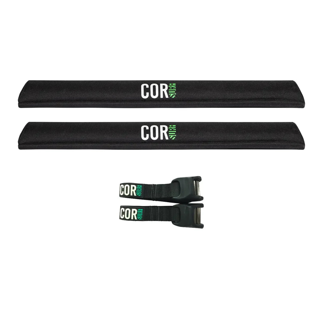Aero Roof Rack Pad with 10' Scratch-Resistant Tie Downs(Wide Aero Bars) - One Revolver Surfboards