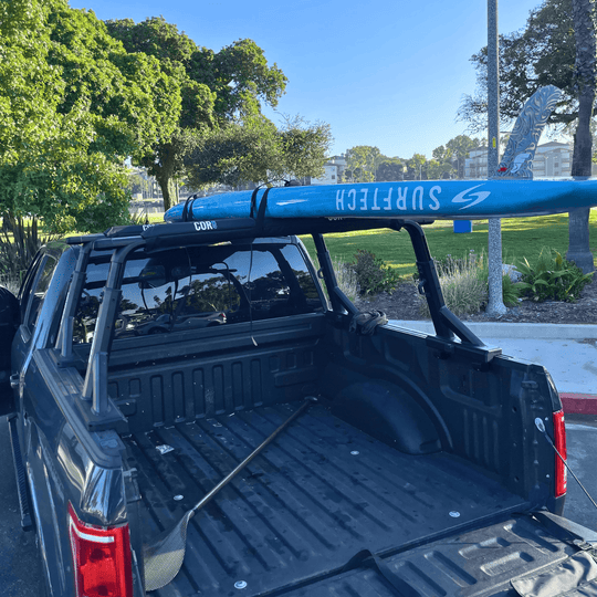 Aero Roof Rack Pad with 10' Scratch-Resistant Tie Downs(Wide Aero Bars) - One Revolver Surfboards