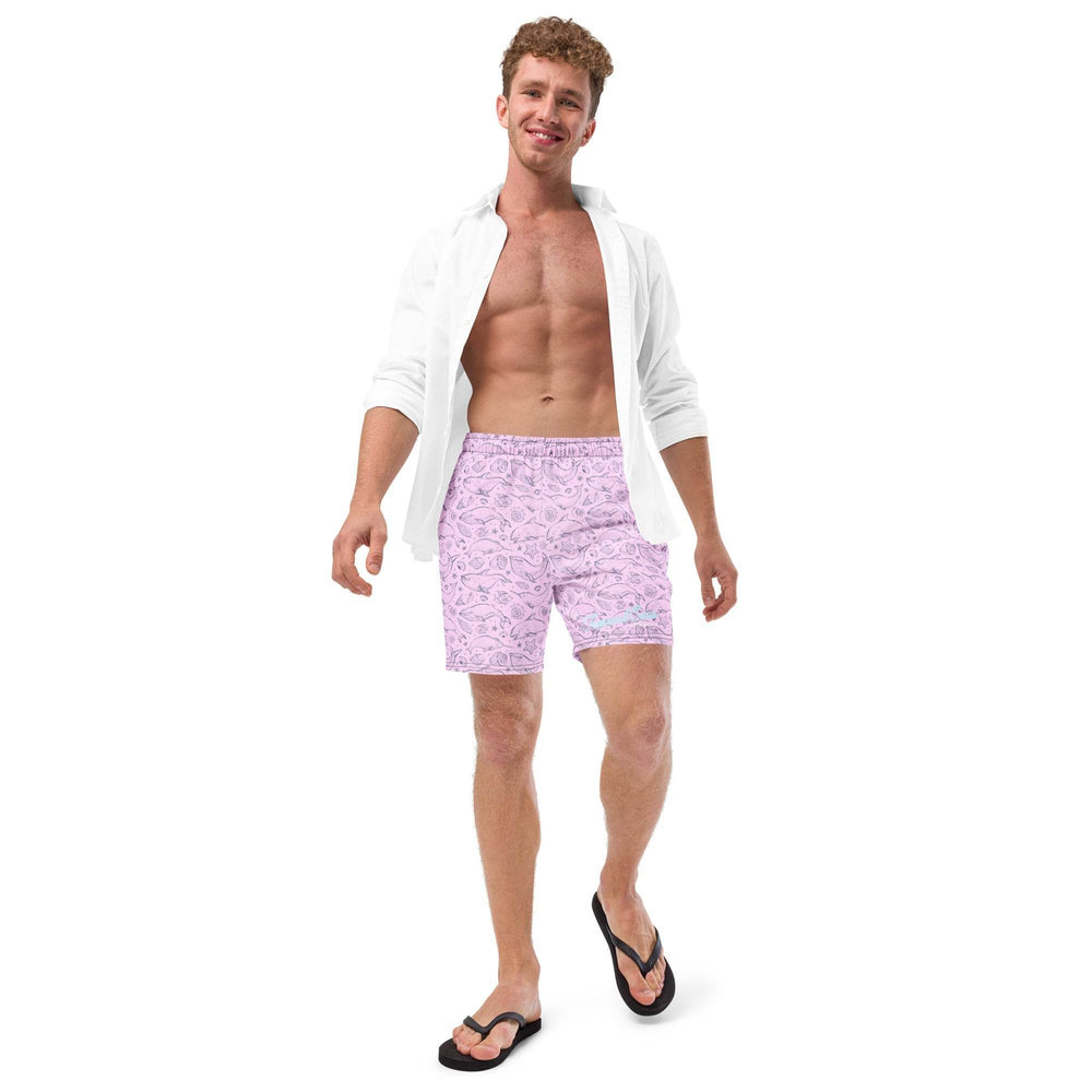 Men's Eco Pink Whale Pod Swim Trunks - Swimwear - One Revolver Surfboards