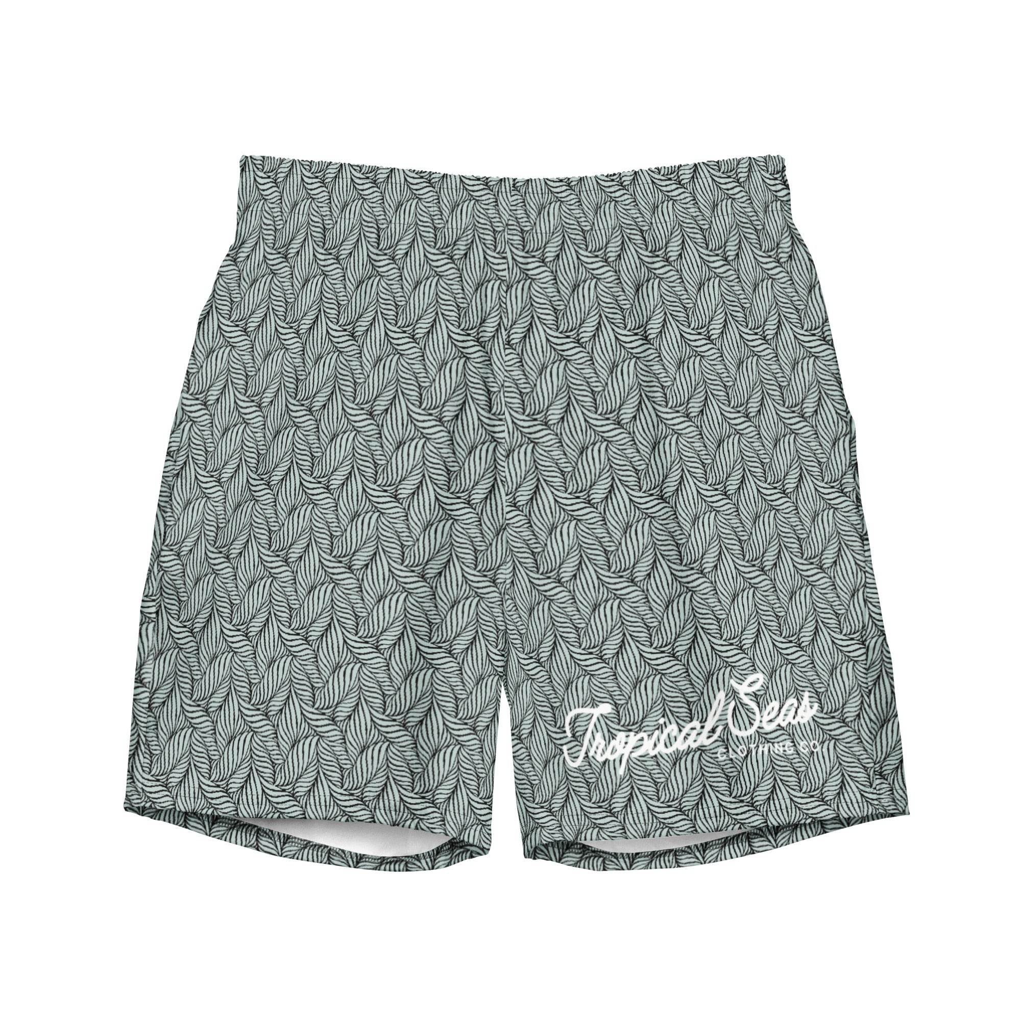 Men's Eco Grey Palm Swim Trunks - One Revolver Surfboards