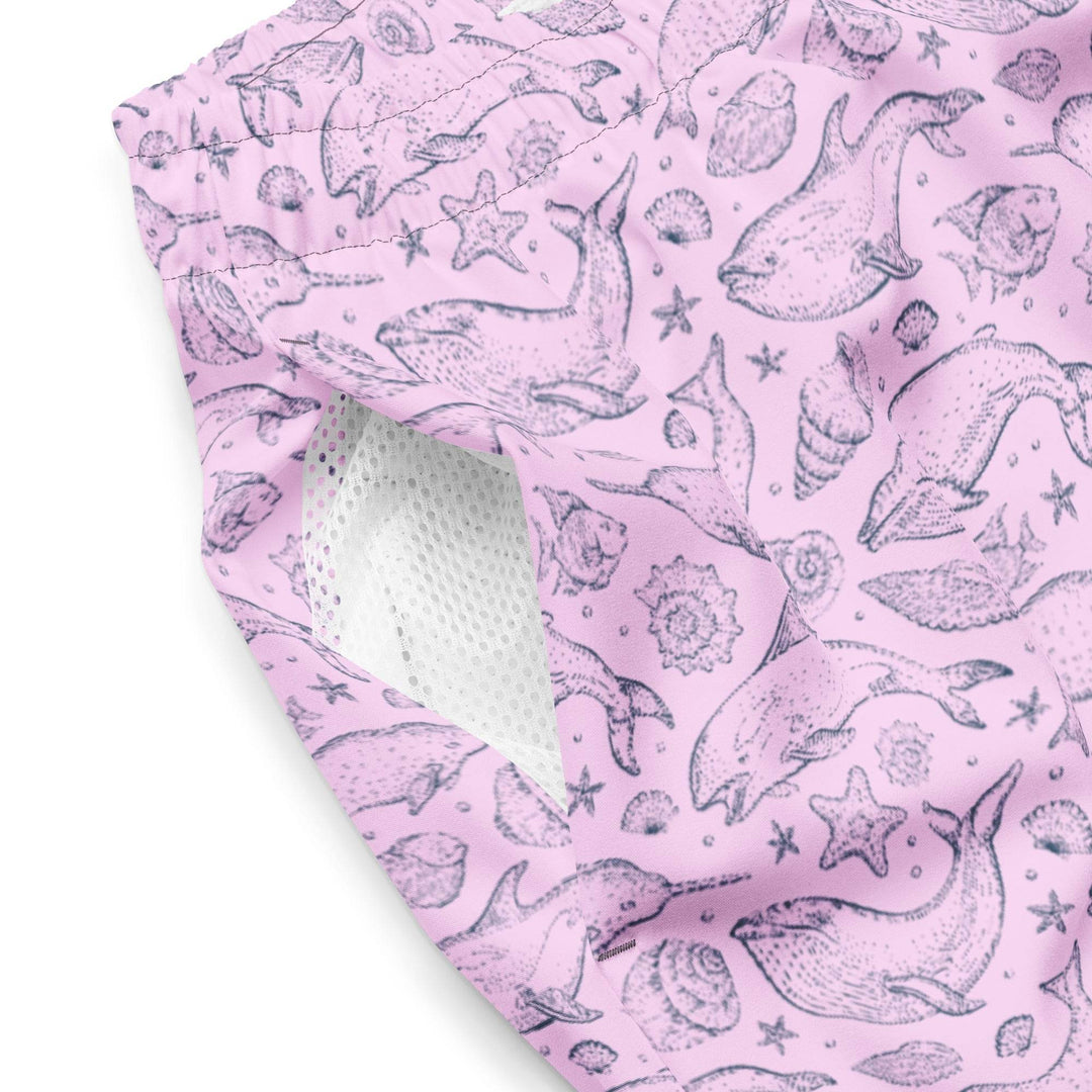Men's Eco Pink Whale Pod Swim Trunks - One Revolver Surfboards